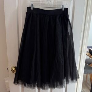 Windsor Black Tulle Midi Skirt - Women
